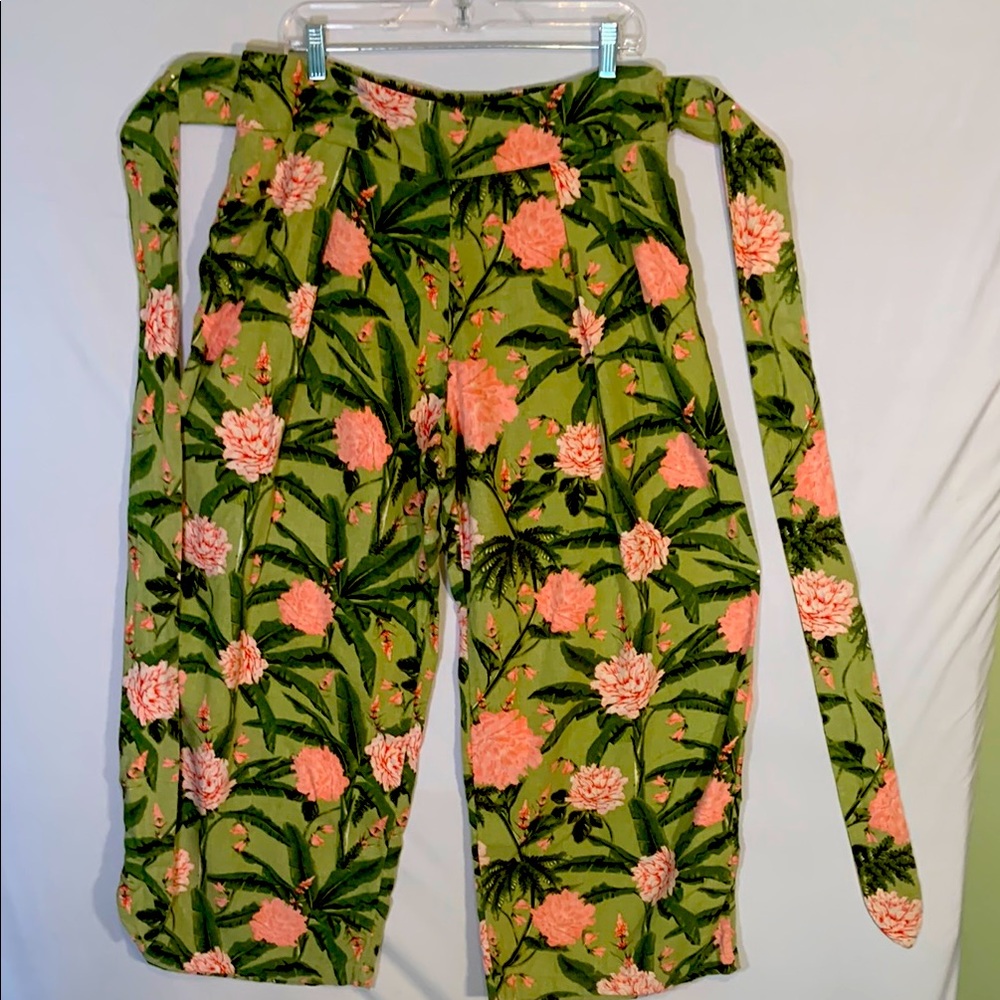 Aguabendita Floral baggy linen pants size XL
